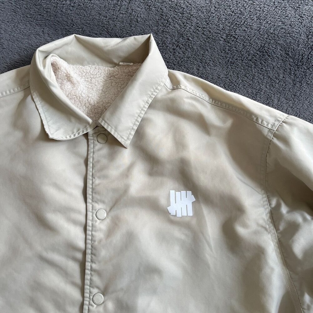 Undefeated Button Khaki Collared Long Sleeve Casual Bomber Jacket Men's Size XL - Picture 4 of 9